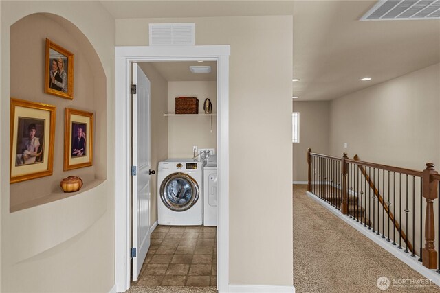 5539 Charlotte Ave SE, Auburn, WA 98092 - washroom featuring washer and dryer and recessed lighting