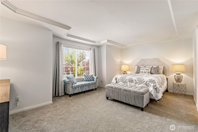 8221 53rd Ave W Unit 15C, Mukilteo, WA 98275 - carpeted bedroom featuring a tray ceiling and baseboards