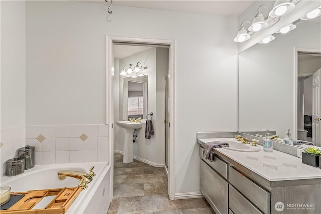 8221 53rd Ave W Unit 15C, Mukilteo, WA 98275 - full bath with a garden tub and stone finish floors