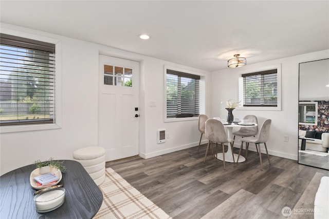 1902 72nd St E, Tacoma, WA 98404 - foyer entrance featuring wood finished floors, heating unit, and recessed lighting