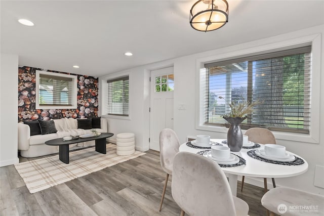 1902 72nd St E, Tacoma, WA 98404 - dining space with wood finished floors and recessed lighting