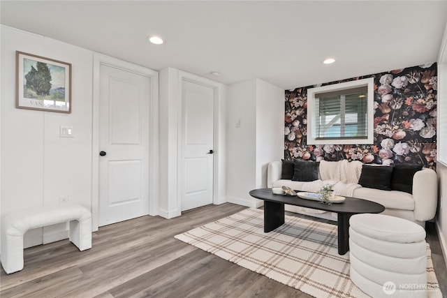 1902 72nd St E, Tacoma, WA 98404 - living area featuring wood finished floors and recessed lighting