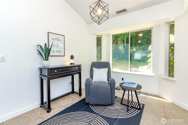 35459 25th Pl S, Federal Way, WA 98003 - living area featuring tile patterned floors and vaulted ceiling