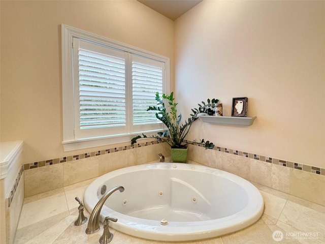 453 Louella Heights Dr, Sequim, WA 98382 - bathroom with a tub with jets