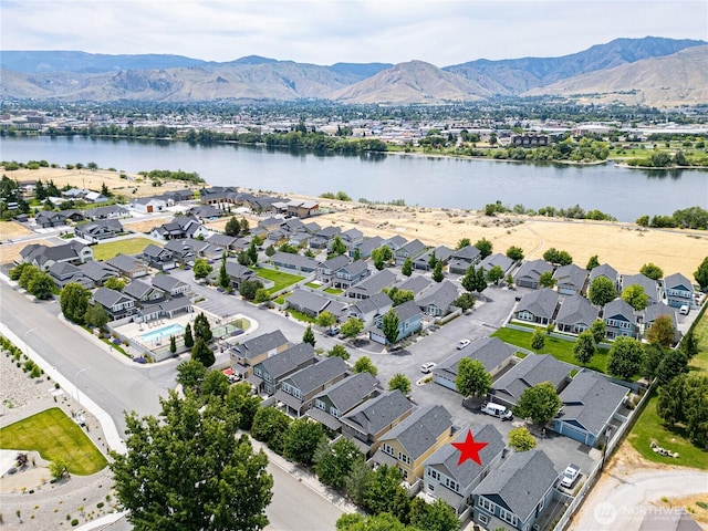 2452 NW Columbia Ave Unit 34, East Wenatchee, WA 98802 - aerial perspective of suburban area featuring a water and mountain view