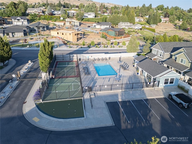 2452 NW Columbia Ave Unit 34, East Wenatchee, WA 98802 - aerial perspective of suburban area with a pool area