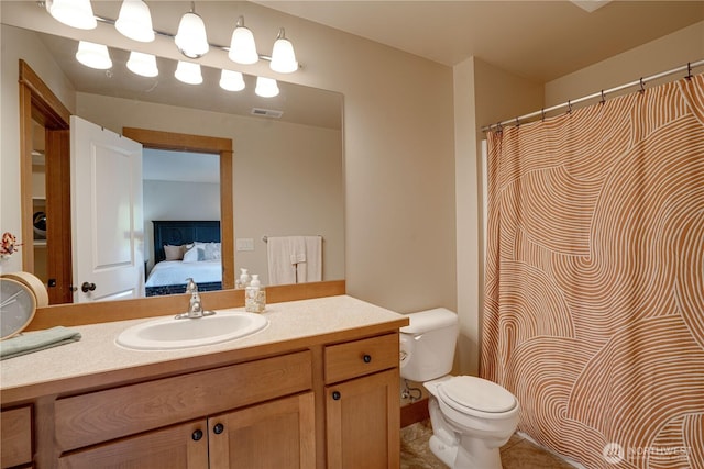 2452 NW Columbia Ave Unit 34, East Wenatchee, WA 98802 - ensuite bathroom featuring vanity, curtained shower, and tile patterned floors