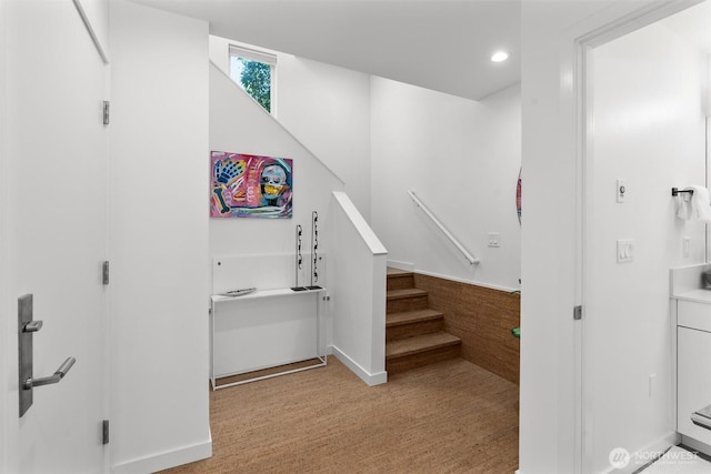 3642A Interlake Ave N, Seattle, WA 98103 - stairway featuring recessed lighting and carpet floors