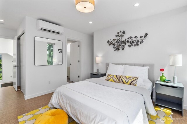3642A Interlake Ave N, Seattle, WA 98103 - bedroom featuring an AC wall unit and recessed lighting