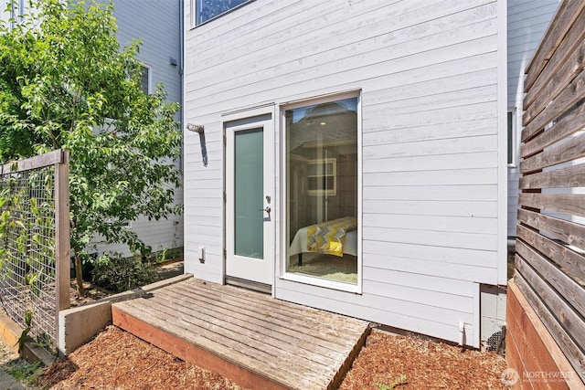 3642A Interlake Ave N, Seattle, WA 98103 - property entrance with a wooden deck