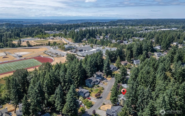 11011 203rd Ave E, Bonney Lake, WA 98391 - aerial view of property's location featuring a forest and nearby suburban area