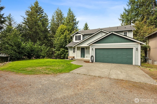 17712 E Clear Lake Blvd SE, Yelm, WA 98597 - traditional-style home featuring a front yard, concrete driveway, a garage, and roof with shingles