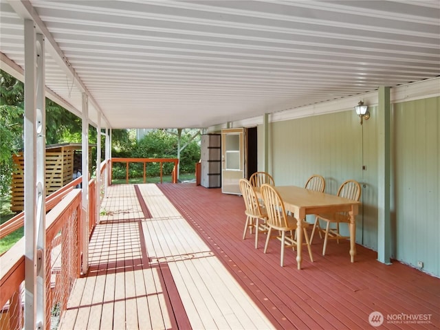 9128 184th Ave NE, Granite Falls, WA 98252 - wooden terrace featuring outdoor dining space