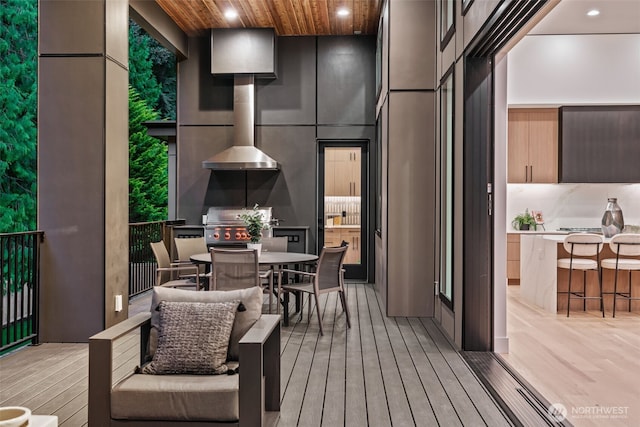 10230 SE 13th Pl, Bellevue, WA 98004 - wooden deck with outdoor dining area and grilling area