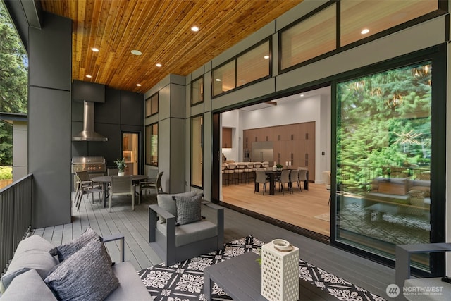 10230 SE 13th Pl, Bellevue, WA 98004 - deck with outdoor dining area and area for grilling