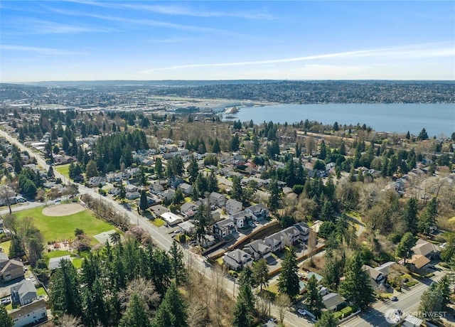 2504 NE 24th Pl, Renton, WA 98056 - aerial view of property's location featuring a nearby body of water and nearby suburban area