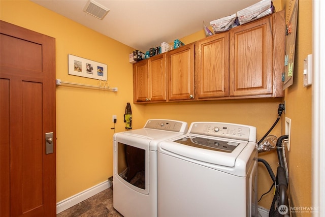1483 Fox Hollow Rd, Sequim, WA 98382 - washroom with cabinet space and separate washer and dryer