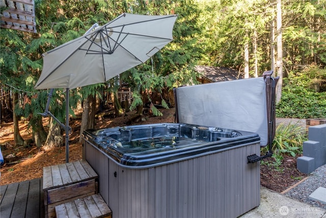 251 Saddle Dr, Port Townsend, WA 98368 - deck with a hot tub