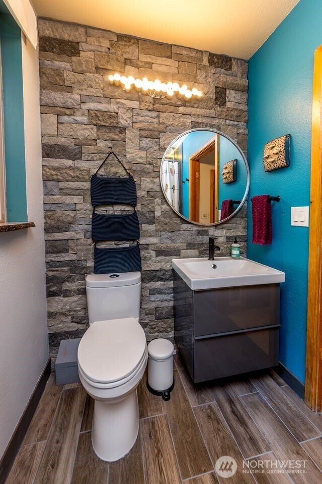 251 Saddle Dr, Port Townsend, WA 98368 - bathroom featuring vanity and wood finished floors