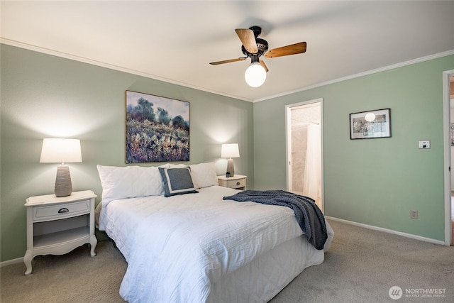 1021 Garden Dr, Lynden, WA 98264 - carpeted bedroom with ornamental molding and ceiling fan