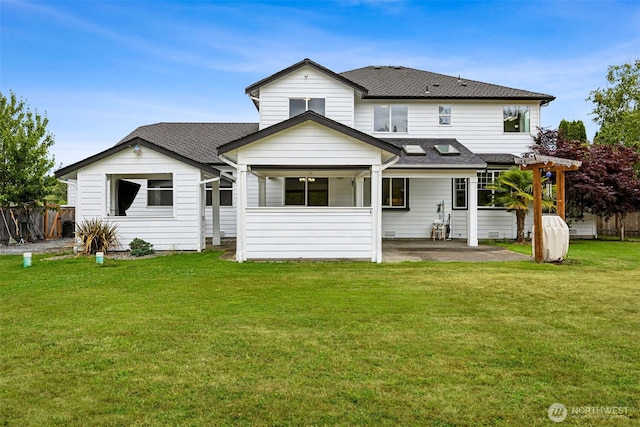 14808 172nd St E, Orting, WA 98360 - rear view of house featuring roof with shingles and a patio area