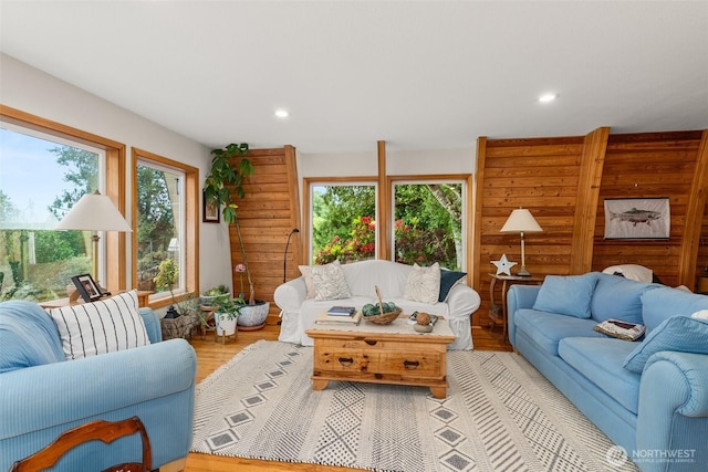 1508 Bloomhardt Rd, Raymond, WA 98577 - living area featuring light wood-type flooring and recessed lighting