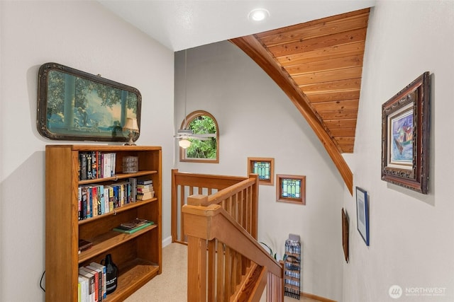 1508 Bloomhardt Rd, Raymond, WA 98577 - hallway featuring an upstairs landing and carpet