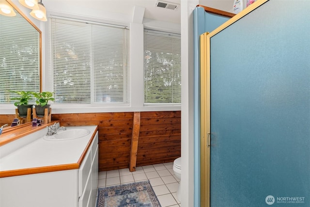 1508 Bloomhardt Rd, Raymond, WA 98577 - full bathroom featuring tile patterned floors, vanity, and a stall shower