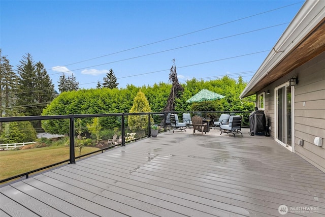755 Elm St, Raymond, WA 98577 - view of wooden deck