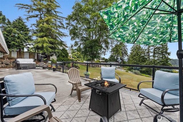 755 Elm St, Raymond, WA 98577 - view of patio / terrace featuring a fire pit and grilling area