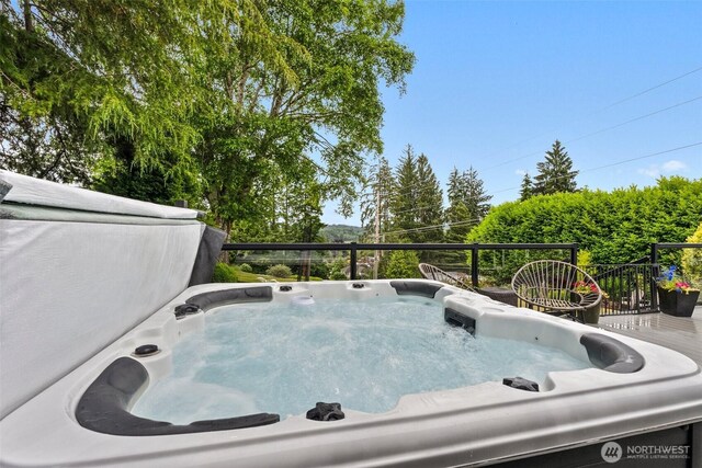 755 Elm St, Raymond, WA 98577 - exterior view of a hot tub
