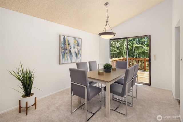 13919 SE 3rd Pl, Bellevue, WA 98005 - dining room featuring light carpet and vaulted ceiling