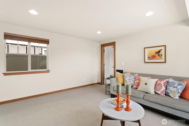 4415 40th Ave SW, Seattle, WA 98116 - carpeted living area with recessed lighting and baseboards