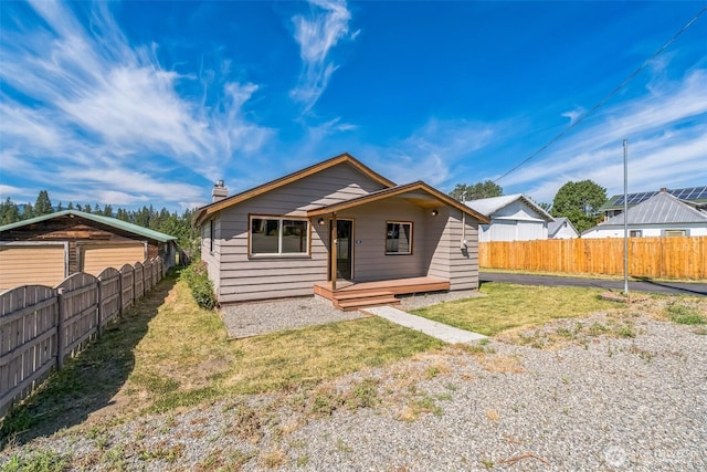 420 3rd St, Ronald, WA 98940 - back of property with a fenced backyard and a chimney