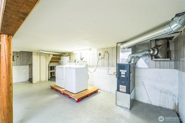 420 3rd St, Ronald, WA 98940 - unfinished basement featuring washing machine and dryer and water heater