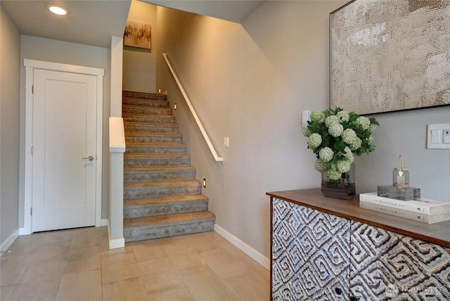 2014 101st Ave SE Unit 6, Lake Stevens, WA 98258 - stairs featuring recessed lighting and tile patterned flooring