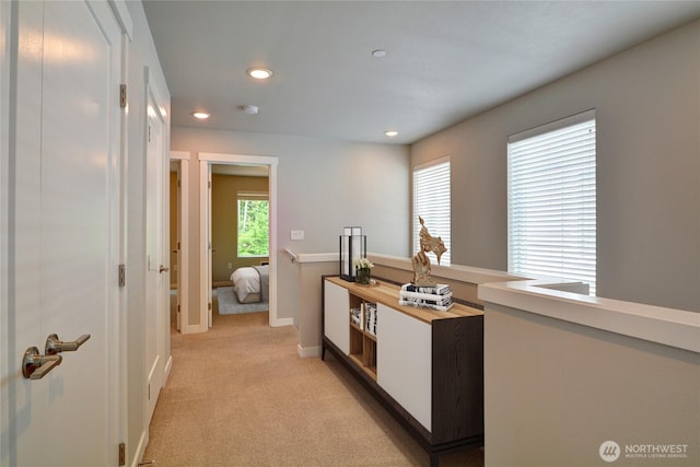 2014 101st Ave SE Unit 6, Lake Stevens, WA 98258 - kitchen featuring light colored carpet and recessed lighting