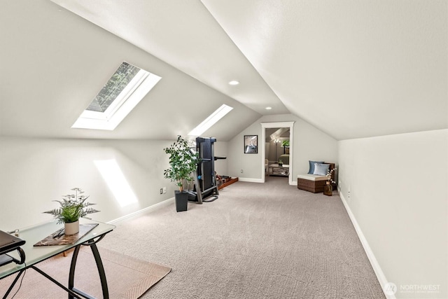 3303 Gravelly Beach Loop NW, Olympia, WA 98502 - additional living space with a skylight, vaulted ceiling, and carpet flooring