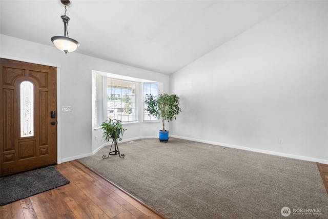 4509 224th Street Ct E, Spanaway, WA 98387 - entrance foyer featuring vaulted ceiling and hardwood / wood-style floors