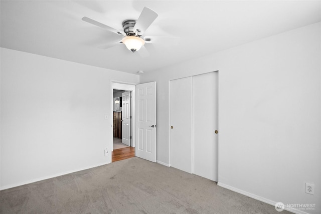 4509 224th Street Ct E, Spanaway, WA 98387 - unfurnished bedroom featuring carpet floors, a closet, and a ceiling fan