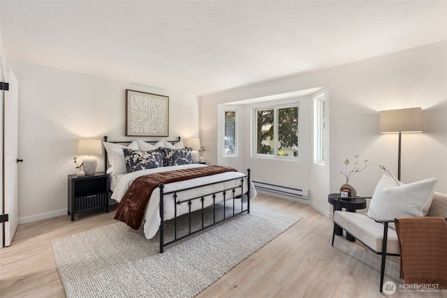 957 12th St NE Unit 1009, Auburn, WA 98002 - bedroom with baseboard heating and light wood-style flooring