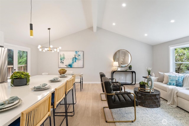 12804 NE 139th Ct, Kirkland, WA 98034 - living area featuring a chandelier, light wood-style floors, and recessed lighting