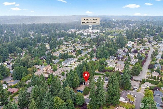 12804 NE 139th Ct, Kirkland, WA 98034 - aerial view of property and surrounding area featuring nearby suburban area