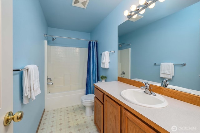 4517 35th St NE, Tacoma, WA 98422 - full bathroom with vanity, shower / bath combo with shower curtain, and tile patterned floors