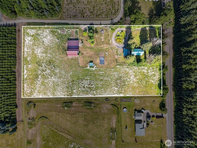 3381 Centralia Alpha Rd, Onalaska, WA 98570 - aerial overview of property's location with property boundaries highlighted