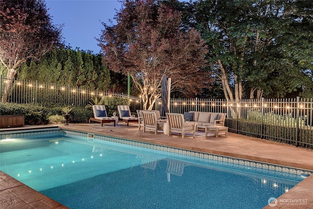 6581 156th Ave SE, Bellevue, WA 98006 - view of pool featuring a fenced backyard, a patio, and an outdoor hangout area