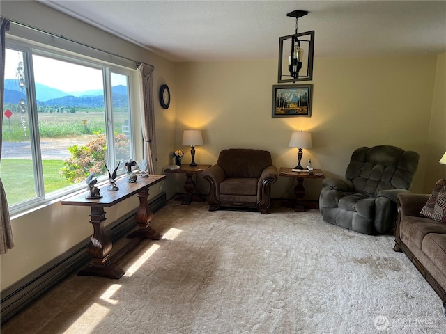 158 Skaggs Rd, Morton, WA 98356 - living room with plenty of natural light, carpet flooring, and a mountain view