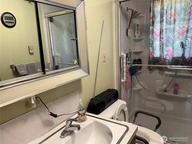 158 Skaggs Rd, Morton, WA 98356 - bathroom with a shower stall and vanity