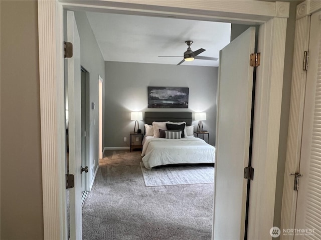 91 N Chandler Ct Unit D, Port Ludlow, WA 98365 - bedroom featuring carpet flooring and a ceiling fan