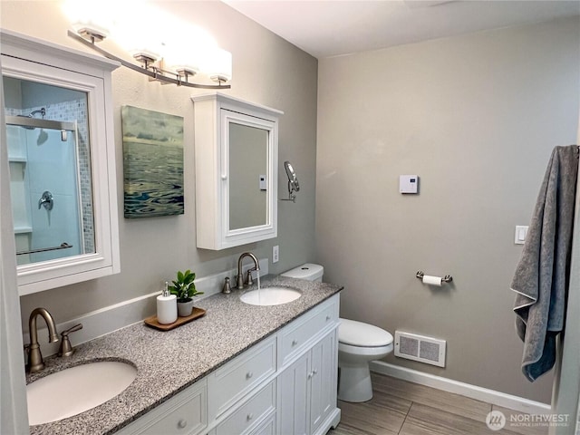 91 N Chandler Ct Unit D, Port Ludlow, WA 98365 - full bath with double vanity and an enclosed shower